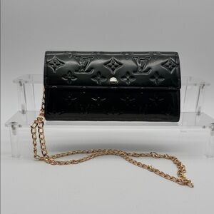 Louis Vuitton Sarah Monogram Vernis Wallet on Chain - Deep Emerald Green